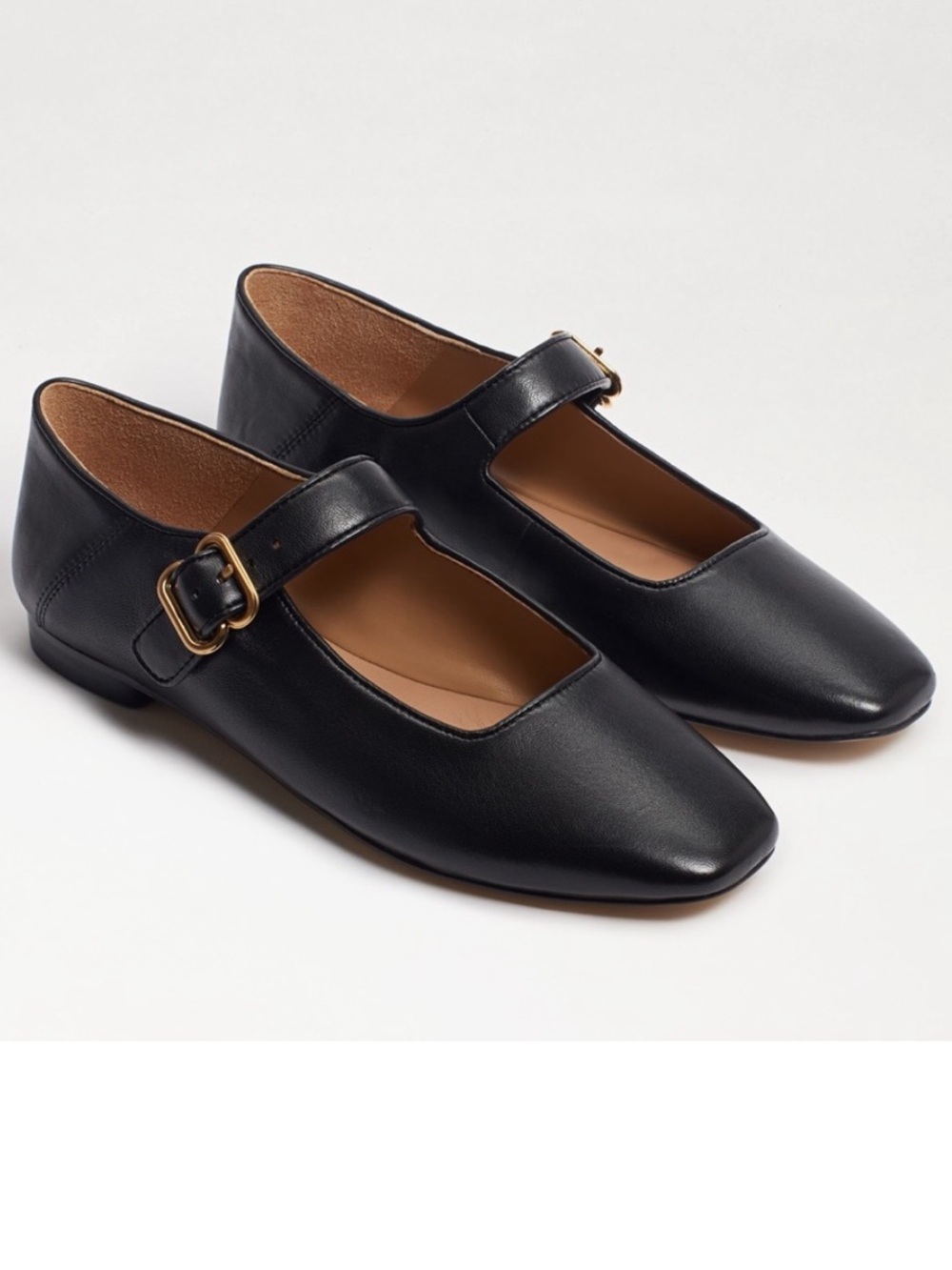 Sam Edelman Like New Michaela Mary Jane Black Leather Flats Size 10.5 MSRP $140